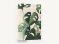 Monstera on Linen, monstera leaves painting on linen, floral canvas wall art print ready to hang