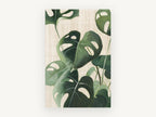 Monstera on Linen, floral canvas wall art print, front view