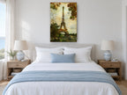 Eiffel Tower Through Autumn Leaves city canvas print on the wall of a bedroom