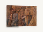 Elephant Procession in Earth Tones, elephant herd textured painting, animal canvas wall art print ready to hang