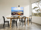 Autumn Bay Overlook landscape canvas print on the wall of a dining room