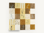 Grass Study Patchwork, grass silhouettes patchwork botanical collage, floral canvas wall art print ready to hang