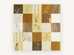 Grass Study Patchwork, floral canvas wall art print, front view