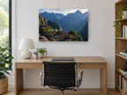 Blue Ridges Over Stone Terraces landscape canvas print on the wall of a study