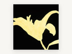 Golden Lily Silhouette, floral canvas wall art print, front view