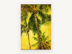 Golden Palm Canopy, floral canvas wall art print, front view