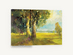Sunlit Meadow Shade, sunlit meadow trees impressionist landscape, landscape canvas wall art print ready to hang