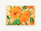 Orange Poppies in Facets, floral canvas wall art print, front view
