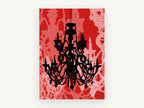 Scarlet Gilded Chandelier Glow, vintage canvas wall art print, front view