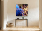 Autumn Pond Drift landscape canvas print on the wall of a hallway