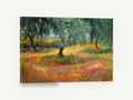 Olive Grove Blooms, olive trees wildflower meadow artwork, landscape canvas wall art print ready to hang