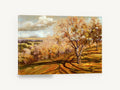 Autumn Orchard Shadows, autumn orchard hillside landscape painting, landscape canvas wall art print ready to hang