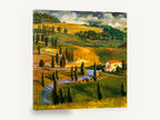 Cypress Road Farmhouse, tuscan style hills cypress landscape, landscape canvas wall art print ready to hang