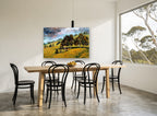 Storm Over Golden Hills landscape canvas print on the wall of a dining room