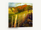 Sunlit Fence Line, sunlit fence hills rural landscape, landscape canvas wall art print ready to hang