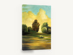 Golden Cloud Meadow, golden cloud tree meadow landscape, landscape canvas wall art print ready to hang