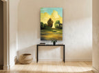 Golden Cloud Meadow landscape canvas print on the wall of a hallway