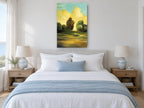 Golden Cloud Meadow landscape canvas print on the wall of a bedroom