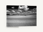 Ploughed Field Clouds, black and white field cloud photograph, landscape canvas wall art print ready to hang