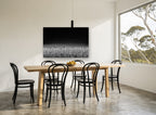 Bales Under Dark Sky landscape canvas print on the wall of a dining room