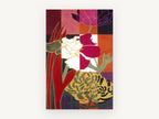 Summer Flowers on Colour Grid, floral canvas wall art print, front view