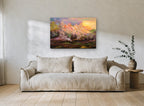 Blossom Glow Clearing landscape canvas print on the wall of a living room
