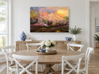 Blossom Glow Clearing landscape canvas print on the wall of a Hamptons dining room