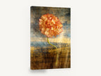 Script Ranunculus Stem, ranunculus flower vintage script texture, floral canvas wall art print ready to hang