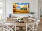 Greyhound Terrace Room landscape canvas print on the wall of a Hamptons dining room