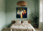 Midnight Palm Glow landscape canvas print on the wall of a bedroom