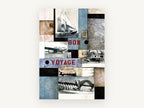 Bon Voyage Collage, vintage canvas wall art print, front view