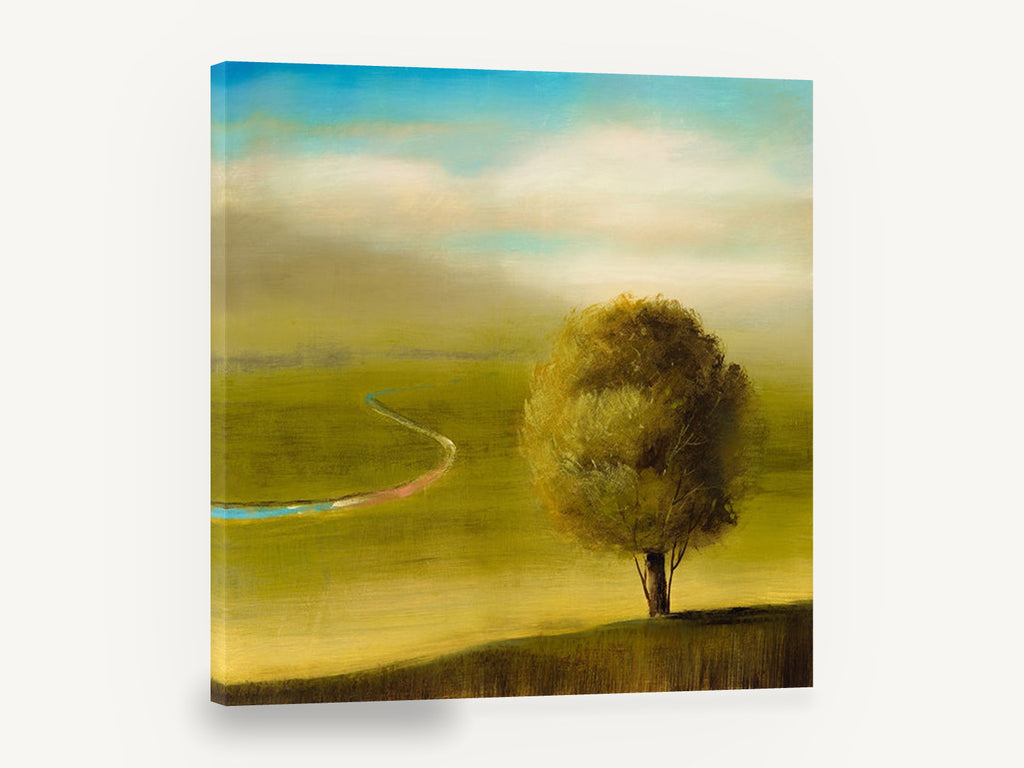 Lone Tree Green Valley, lone tree green valley landscape, landscape canvas wall art print ready to hang