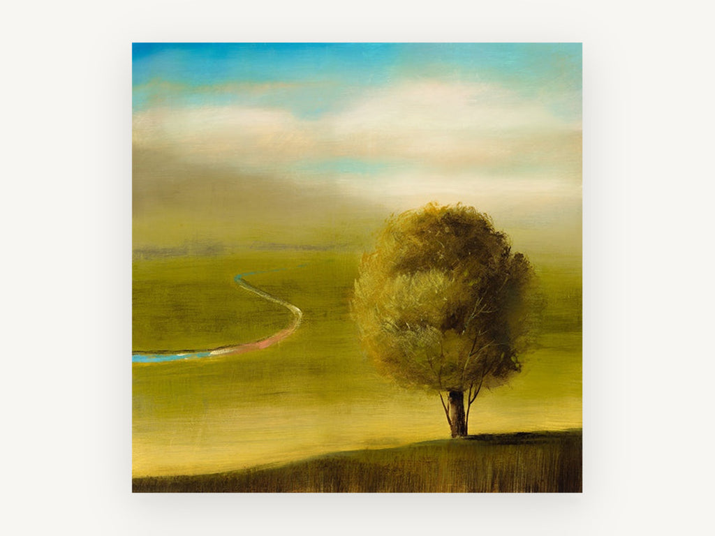 Lone Tree Green Valley, lone tree green valley landscape, landscape canvas wall art print, front view