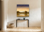 Amber Dusk Waterline landscape canvas print on the wall of a hallway