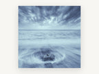 Stone in the Swirl, coastal canvas wall art print, front view
