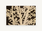 Oak Branch Silhouette, floral canvas wall art print, front view