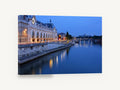 Seine Blue Hour, paris seine river at dusk photograph, city canvas wall art print ready to hang