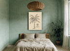 Banana Tree Dedication Plate vintage canvas print on the wall of a bedroom