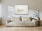 Winter Poplar Row landscape canvas print on the wall of a living room