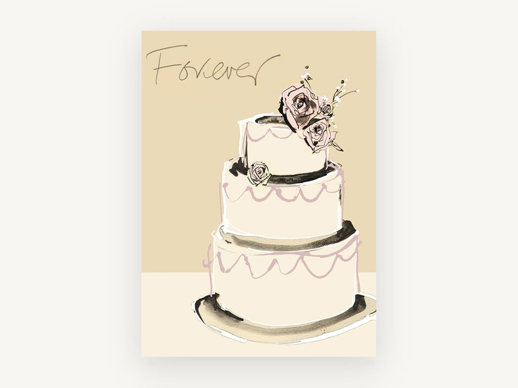 Forever Wedding Cake, vintage canvas wall art print, front view