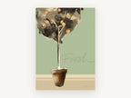 Potted Fruit Tree Fresh, floral canvas wall art print, front view