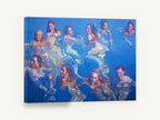 Swimmers in Blue Water, women swimming blue water figurative art, coastal canvas wall art print ready to hang