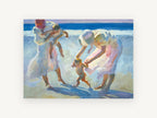 First Steps on the Sand, coastal canvas wall art print, front view