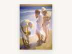 Women at the Water's Edge, coastal canvas wall art print, front view