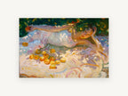Orange Grove Rest, floral canvas wall art print, front view