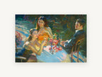 Garden Table Toast, floral canvas wall art print, front view
