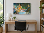 Garden Table Toast floral canvas print on the wall of a study