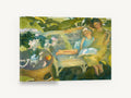 Reading in the Garden, mother and child garden reading impressionist, floral canvas wall art print ready to hang