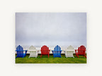 Chairs Facing the Mist, coastal canvas wall art print, front view