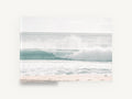 Soft Aqua Shorebreak, curling aqua wave beach photograph, coastal canvas wall art print ready to hang